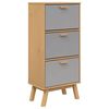 vidaXL Shoe Cabinet OLDEN Grey and Brown 55x35x120cm Solid Wood Pine