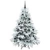 vidaXL Artificial Christmas Tree with 150 LEDs White 150 cm PE and PVC