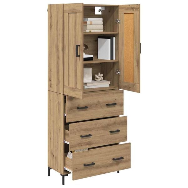 vidaXL Highboard with Drawer 2 pcs Artisan Oak Engineered Wood