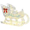 vidaXL Reindeer Pull Sleigh Warm white 70 x 26 x 129 cm PET