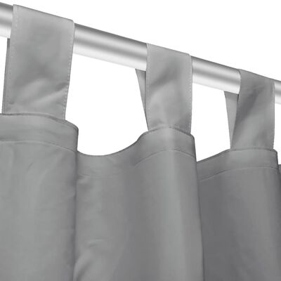 vidaXL Micro-Satin Curtains 2 pcs with Loops 140x245 cm Grey