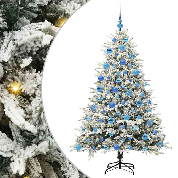 vidaXL Artificial Pre-lit Christmas Tree with Ball Set Green 180 cm