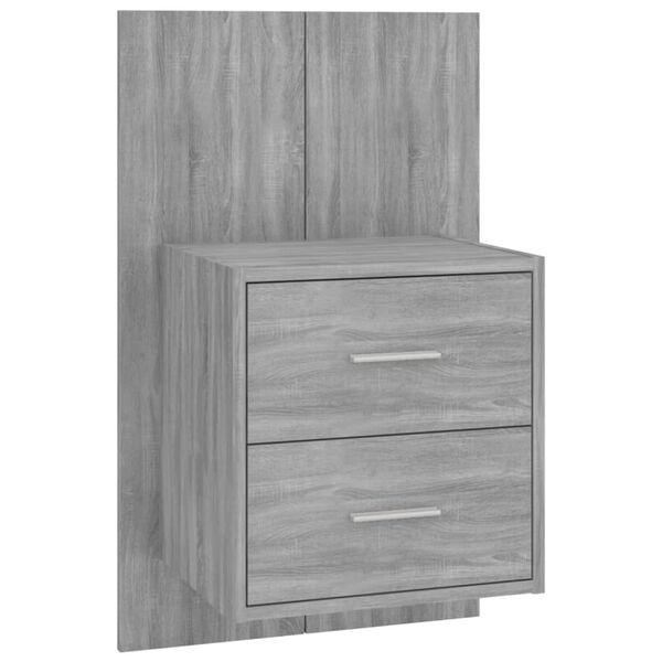 vidaXL Wall-mounted Bedside Cabinets 2 pcs Grey Sonoma