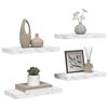 vidaXL Wall Shelf 4 pcs White Marble 50 x 23.5 x 4 cm Engineered Wood