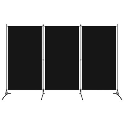 undefined | vidaXL 3-Panel Room Divider Black 260x180 cm
