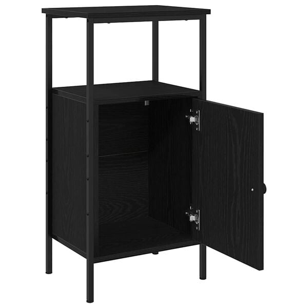 vidaXL Bedside Cabinet 2 pcs Black Oak 41 x 31 x 80 cm Engineered Wood