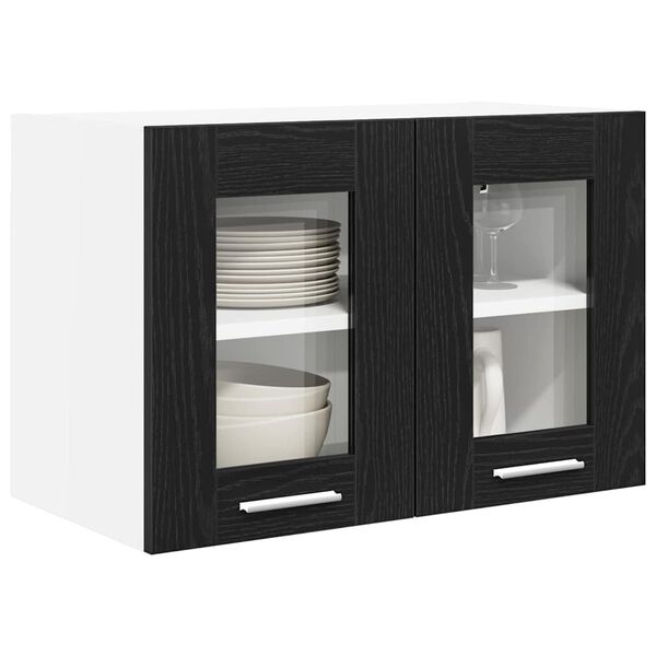 vidaXL Hanging Cabinet 2 pcs Black Oak 60 x 31 x 40 cm Engineered Wood