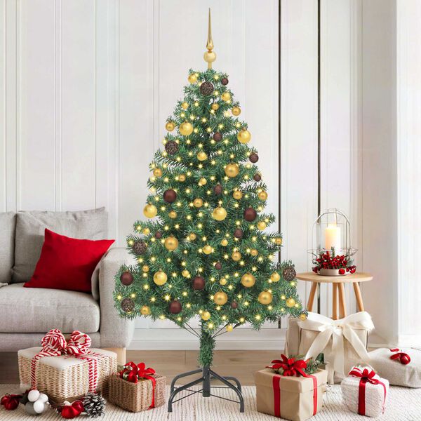 vidaXL Christmas Tree with 300 LEDs with Stand Green 180 cm PVC