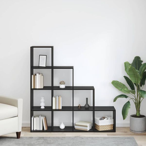 vidaXL Room Divider Bookcase Black Oak 131.5 x 29 x 131.5 cm