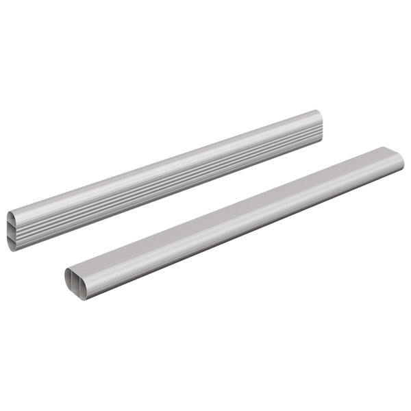vidaXL Closet Rod 2 pcs Silver 316 x 15 x 29 mm Aluminium Alloy