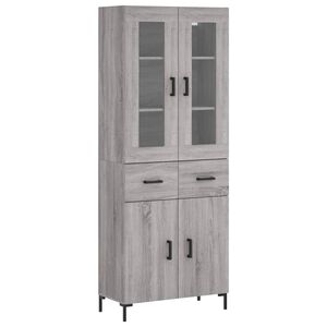 vidaXL Highboard Grey Sonoma 69.5x34x180 cm Engineered Wood