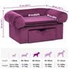 vidaXL Dog Sofa with Drawer Burgundy 75x50x38 cm Plush