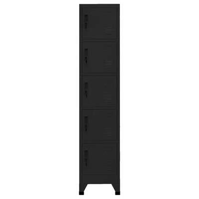 vidaXL Locker Cabinet Black 38x40x180 cm Steel