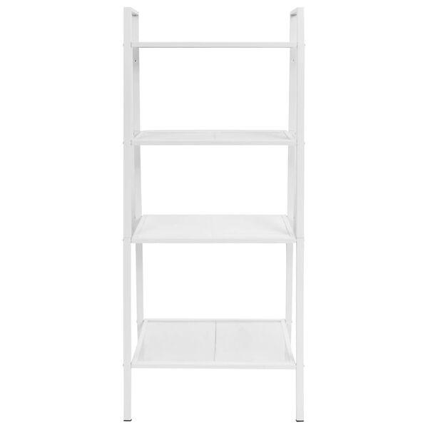 vidaXL Ladder Bookcase 4 Tiers Metal White