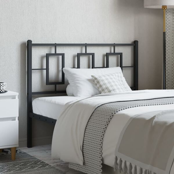 vidaXL Metal Headboard Black 107 cm