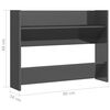 vidaXL Wall Shoe Cabinets 2 pcs High Gloss Grey 80x18x60 cm Engineered Wood