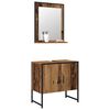 vidaXL Bathroom Furniture Set Wall-mounted 2 pcs Brown Engineered wood