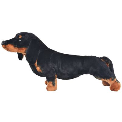 vidaXL Standing Plush Toy Dachshund Dog Black XXL