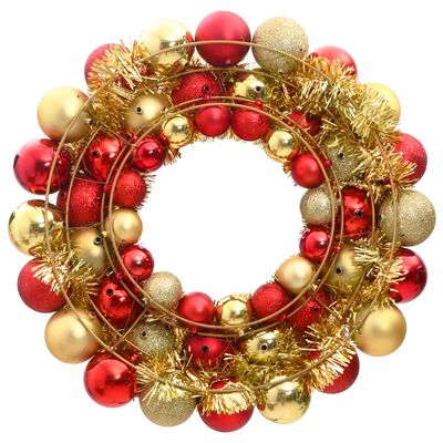 vidaXL Christmas Wreath Red and Gold 45 cm Polystyrene