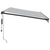 vidaXL Automatic Retractable Awning with LEDs Anthracite&White 350x250 cm