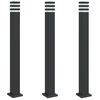 vidaXL Outdoor Floor Lamps with Outlet 3pcs Black 110 cm Aluminium