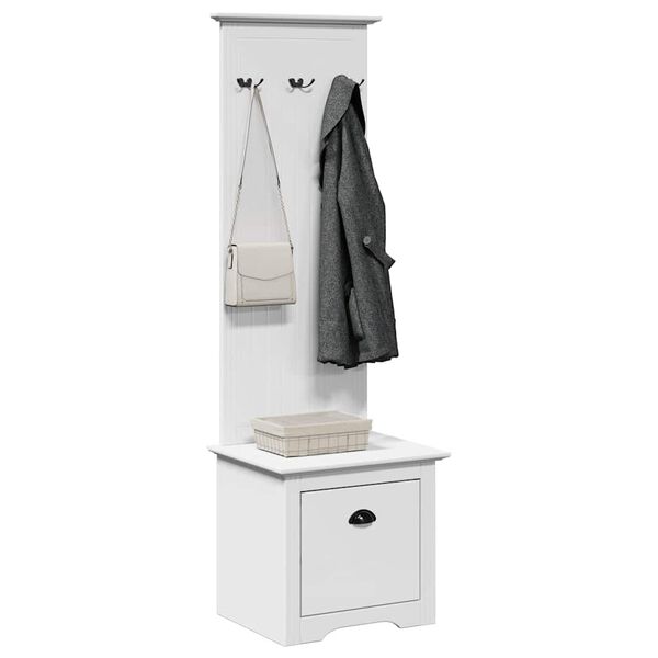 vidaXL Hallway Cabinet with Hooks BODO White 50x40x157 cm