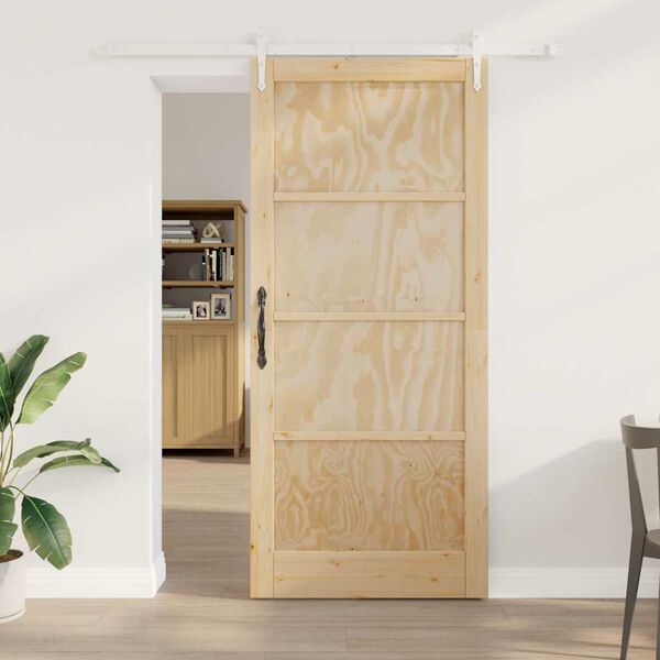 vidaXL Sliding Door ORKDAL Brown 93 x 211 cm Solid Pine Wood