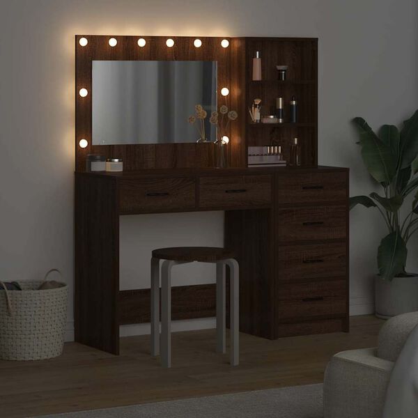 vidaXL Dressing Table Brown 78.5 x 41 x 135 cm Engineered wood