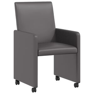vidaXL Dining Chairs with Wheels 2 pcs Grey 57 x 66 x 94 cm