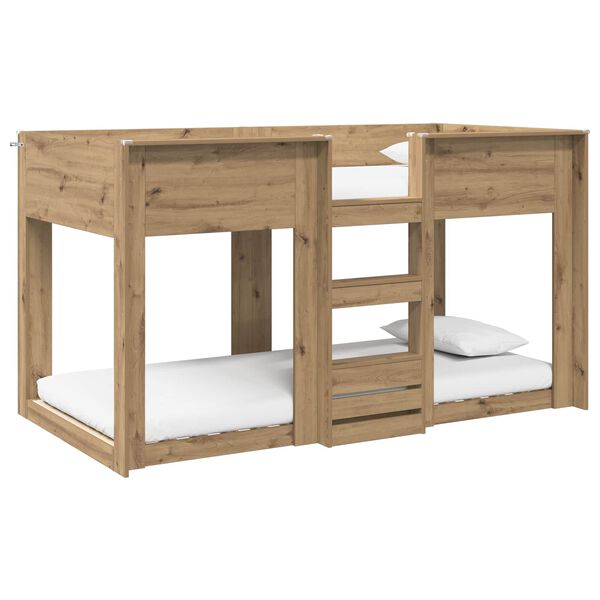 vidaXL Bunk Bed for Kids Artisan Oak 90 x 190 cm Engineered Wood