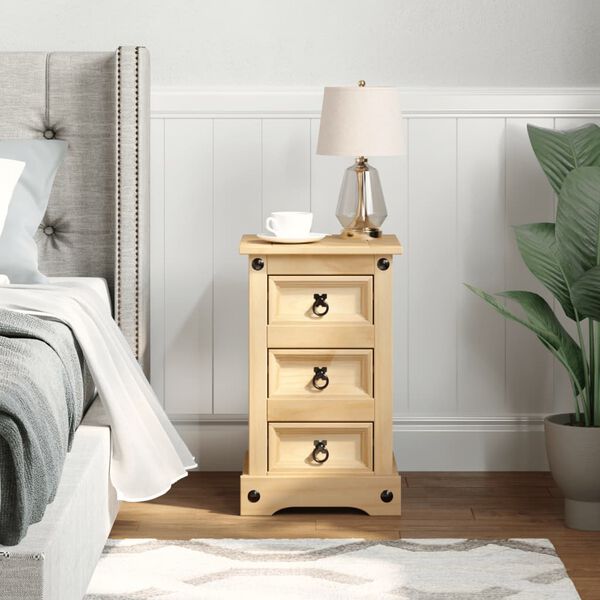 vidaXL Bedside Cabinet Corona 35x32.5x58 cm Solid Wood Pine