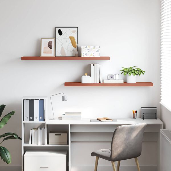 vidaXL Wall Shelf 2 pcs Red 120 x 23.5 x 4 cm Engineered Wood