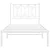 vidaXL Metal Bed Frame without Mattress with Headboard White 80x200cm