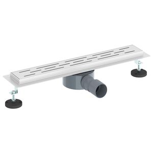 vidaXL Shower Drain Line Design with 360&deg; Siphon Silver 50 cm