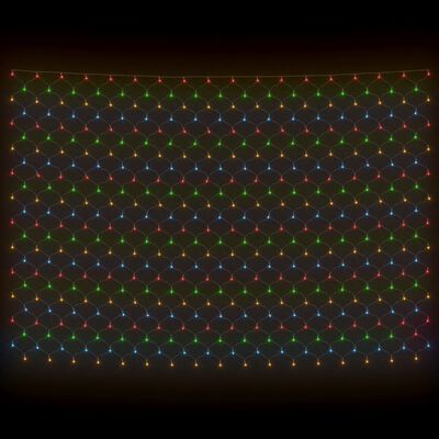 vidaXL Christmas Net Light Colourful 3x2 m 204 LED Indoor Outdoor