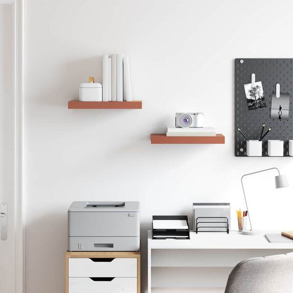 vidaXL Wall Shelf 2 pcs Red 40 x 23.5 x 4 cm Engineered Wood