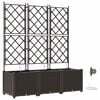 vidaXL Garden Planter 3 pcs Brown 120 x 40 x 142 cm Plastic
