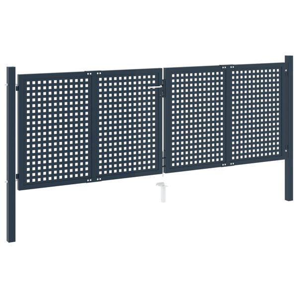 vidaXL Fence Gate Anthracite 306x125 cm Steel
