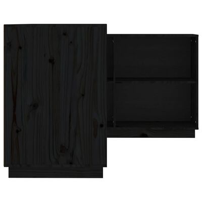 vidaXL Desk Black 110x50x75 cm Solid Wood Pine