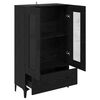 vidaXL Highboard Black Oak 70 x 31 x 115 cm Engineered Wood and Iron