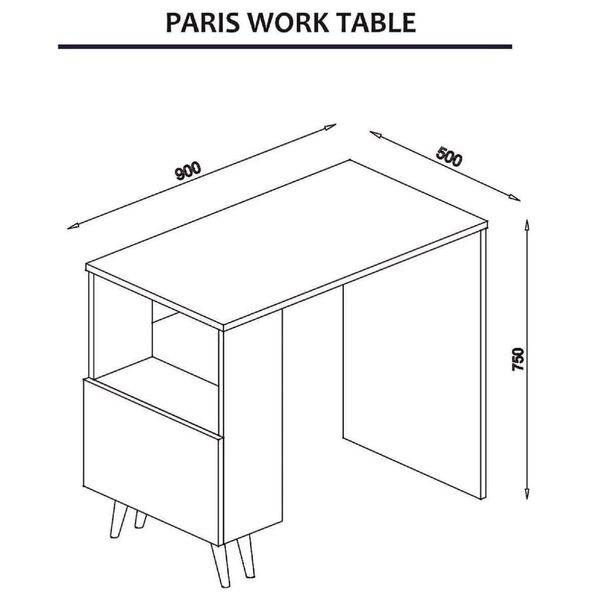Homemania Computer Desk Paris 90x50x75 cm White