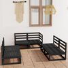 vidaXL 6 Piece Garden Lounge Set Black Solid Pinewood