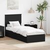 vidaXL Storage Bed with Headboard Black 75 x 190 cm Engineered Wood