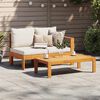 vidaXL Garden Sofa with 1 Armrest 2-Seater Solid Wood Acacia