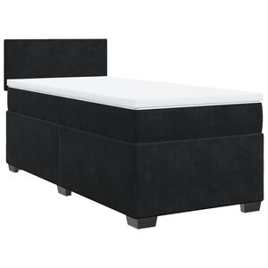 vidaXL Box Spring Bed with Mattress Black 90x200 cm Velvet