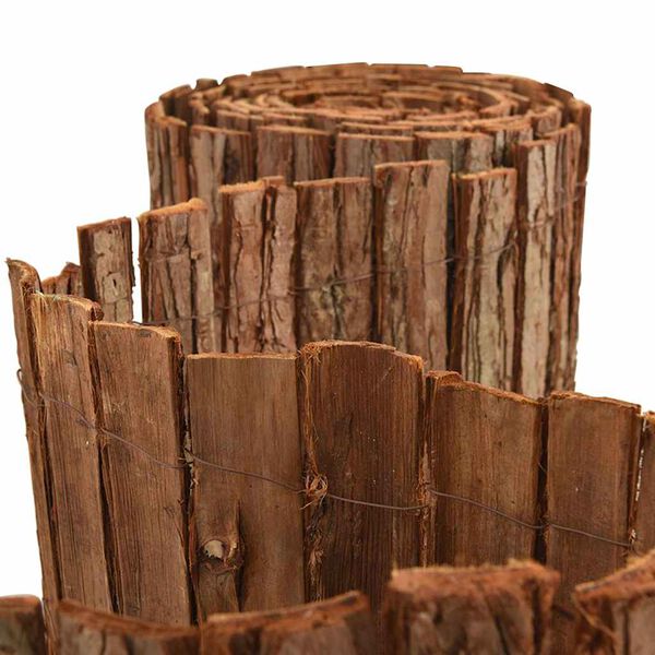 vidaXL Bark Fence Brown 600 x 150 cm Bark
