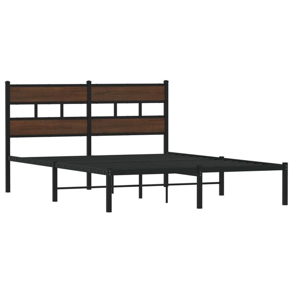 vidaXL Bed Frame without Mattress with Headboard Brown Oak 160x200 cm