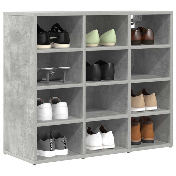 vidaXL Shoe Cabinet Concrete grey 77.5 x 30 x 67 cm Engineered Wood