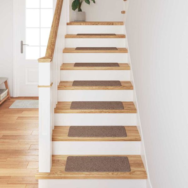 vidaXL Anti-slip Stair Mats 15 pcs Brown 60 x 25 cm PP