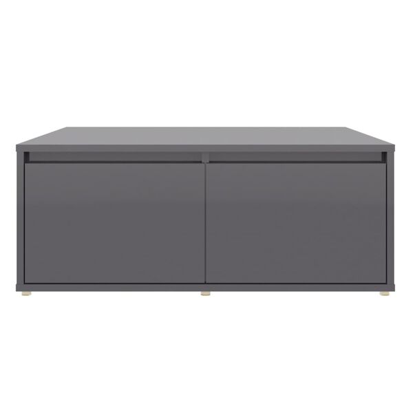 vidaXL Coffee Table High Gloss Grey 80x80x31 cm Engineered Wood